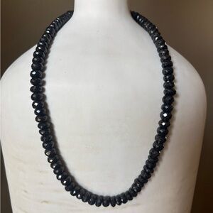 Gem Treasures® Sterling Silver Black Spinel Bead Necklace